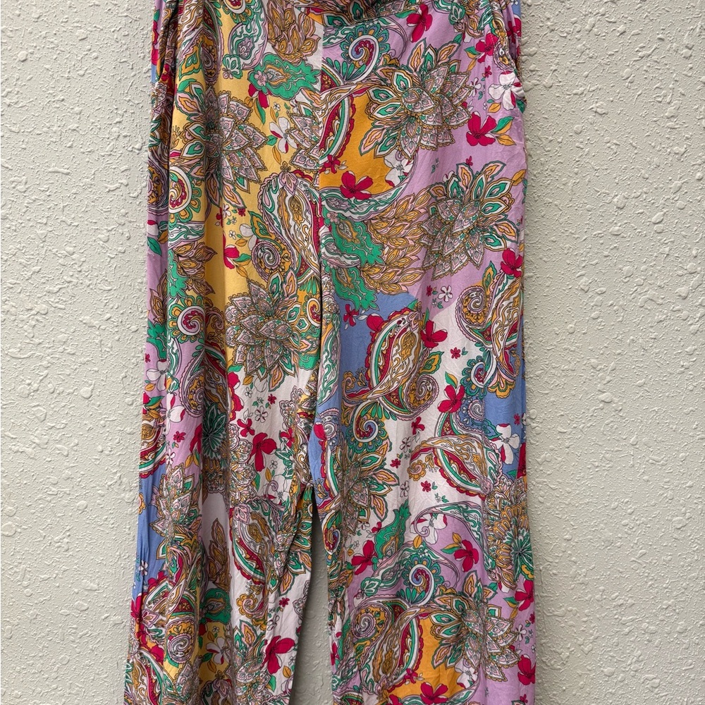 Anne Klein Multicolor Paisley Print Pants